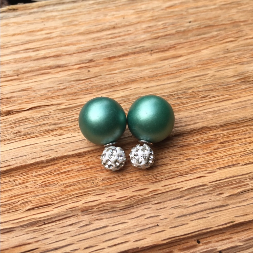 Green Diamond‎ Earring Set